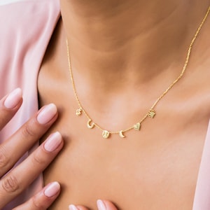 Collar con nombre personalizado, regalo de cumpleaños, regalo para el Día de la Madre, regalo para mamá, collar con inicial, regalo para esposa, collar con letra, regalo de Navidad