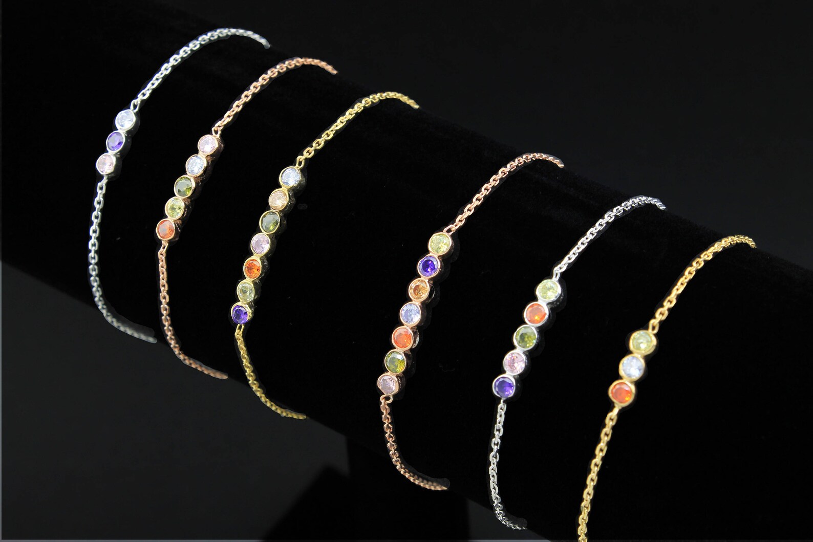 Birthstone Bracelet Family Birthstone Bracelet Mothers Etsy