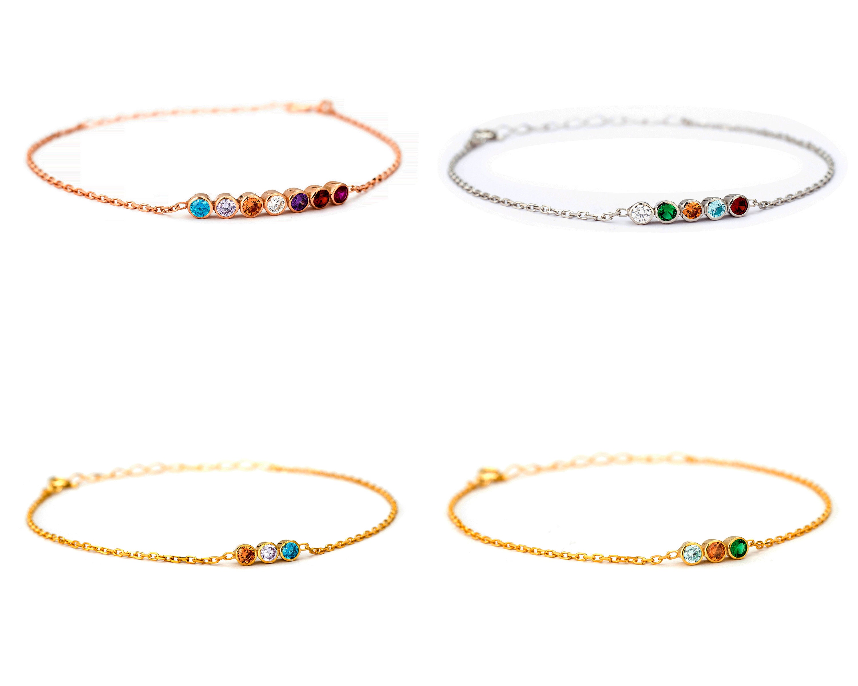 Mother\u2019s Birthstone Bracelet-Birthstone Bracelet-Family Birthstone Jewelry-Mother\u2019s Gold Birthstone Bracelet-Custom Birthstone Bracelet