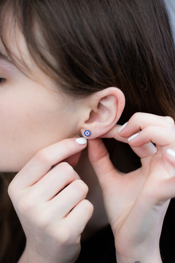 Evil Eye Earrings Evil Eye Stud Earrings Gold Evil Eye Evil - Etsy