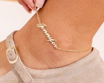 Custom Name Ankle Bracelet, Minimalist Thoughtful Personalized Anklet, Trendy Foot Jewelry