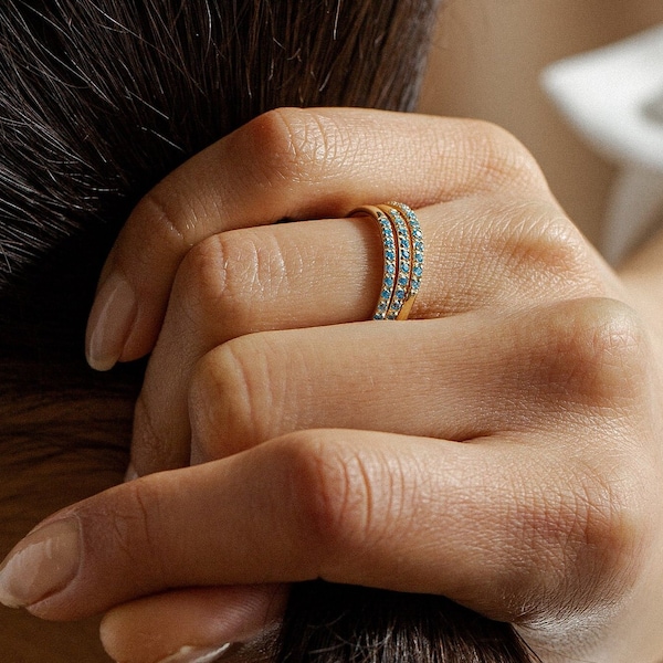 Sterling Silver Family Birthstone Ring, Personalized Mother's Jewelry