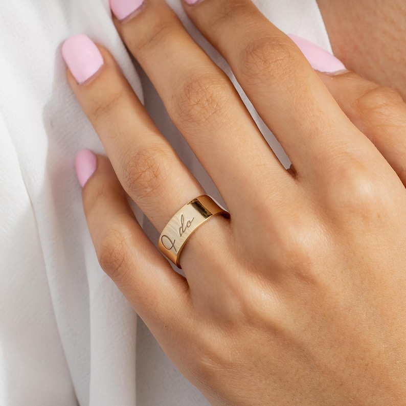Custom Engraved Sterling Silver Message Ring, Personalized Anniversary ...