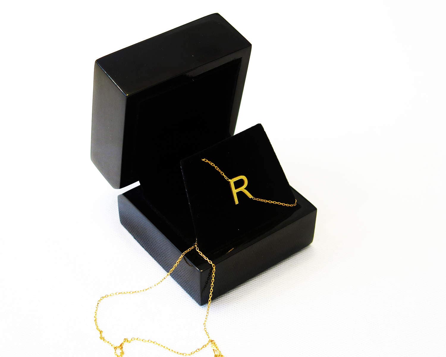 sideways initial necklace initial