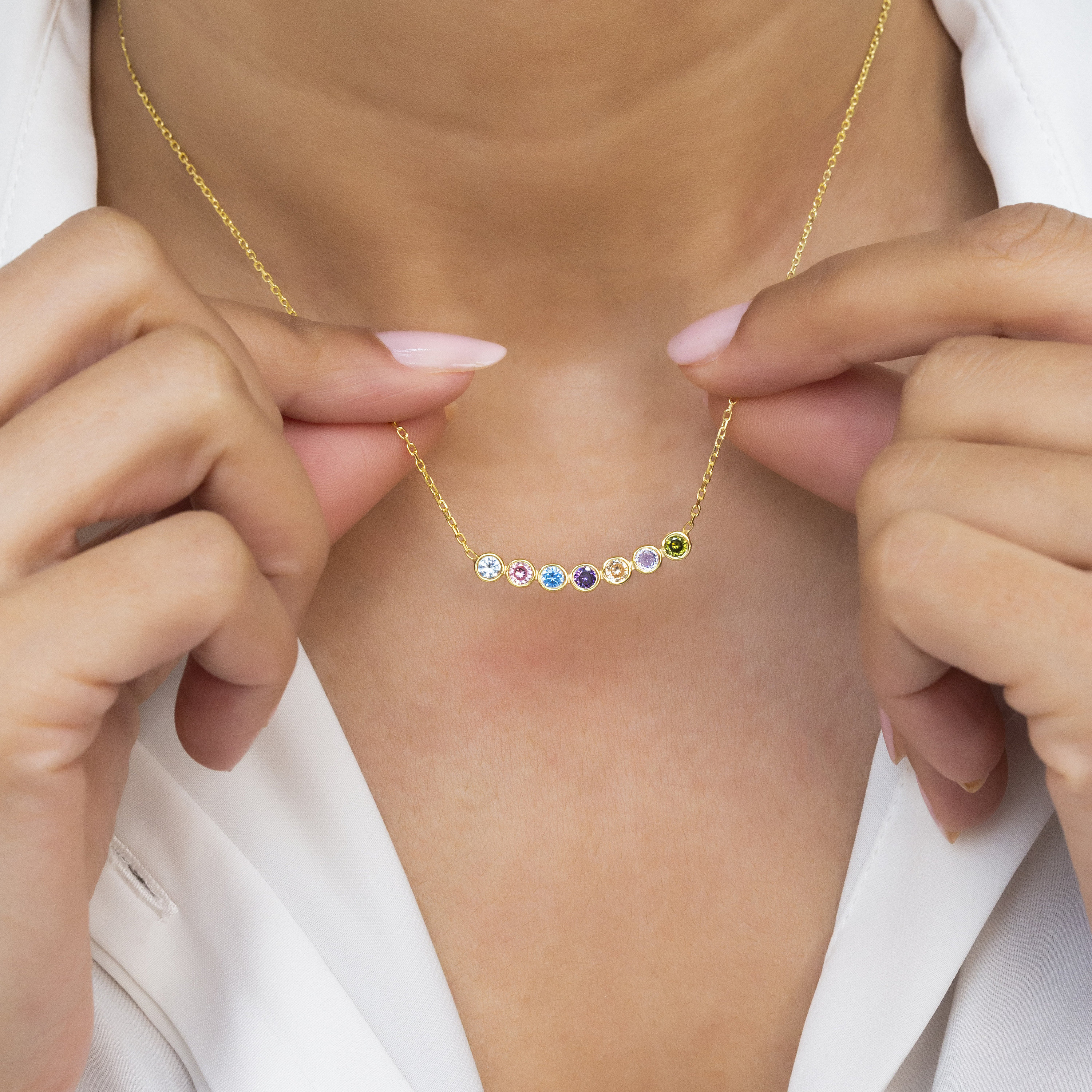 Mom Family Birthstones Necklace - Etsy