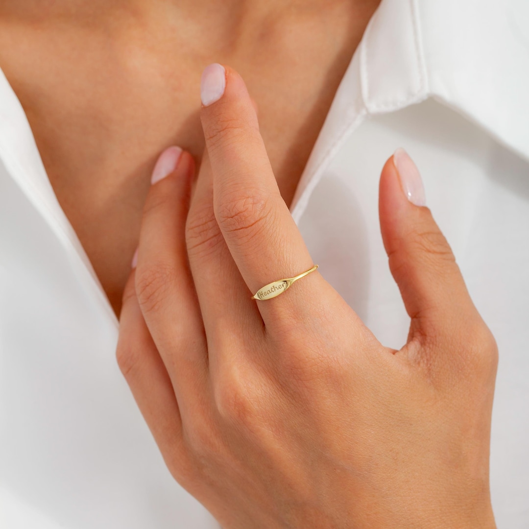 Anillo con nombre grabado, regalo de Navidad para mamá, regalo del