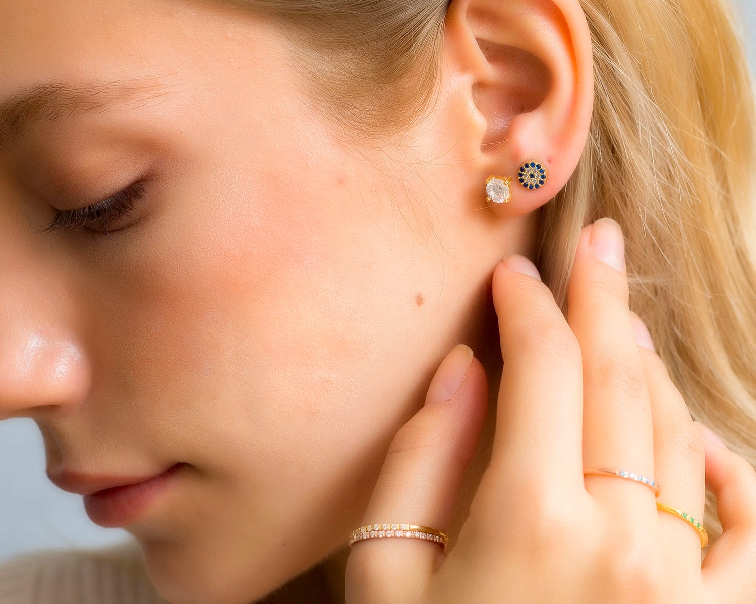Evil Eye Earrings Evil Eye Stud Earrings Gold Evil Eye Evil - Etsy