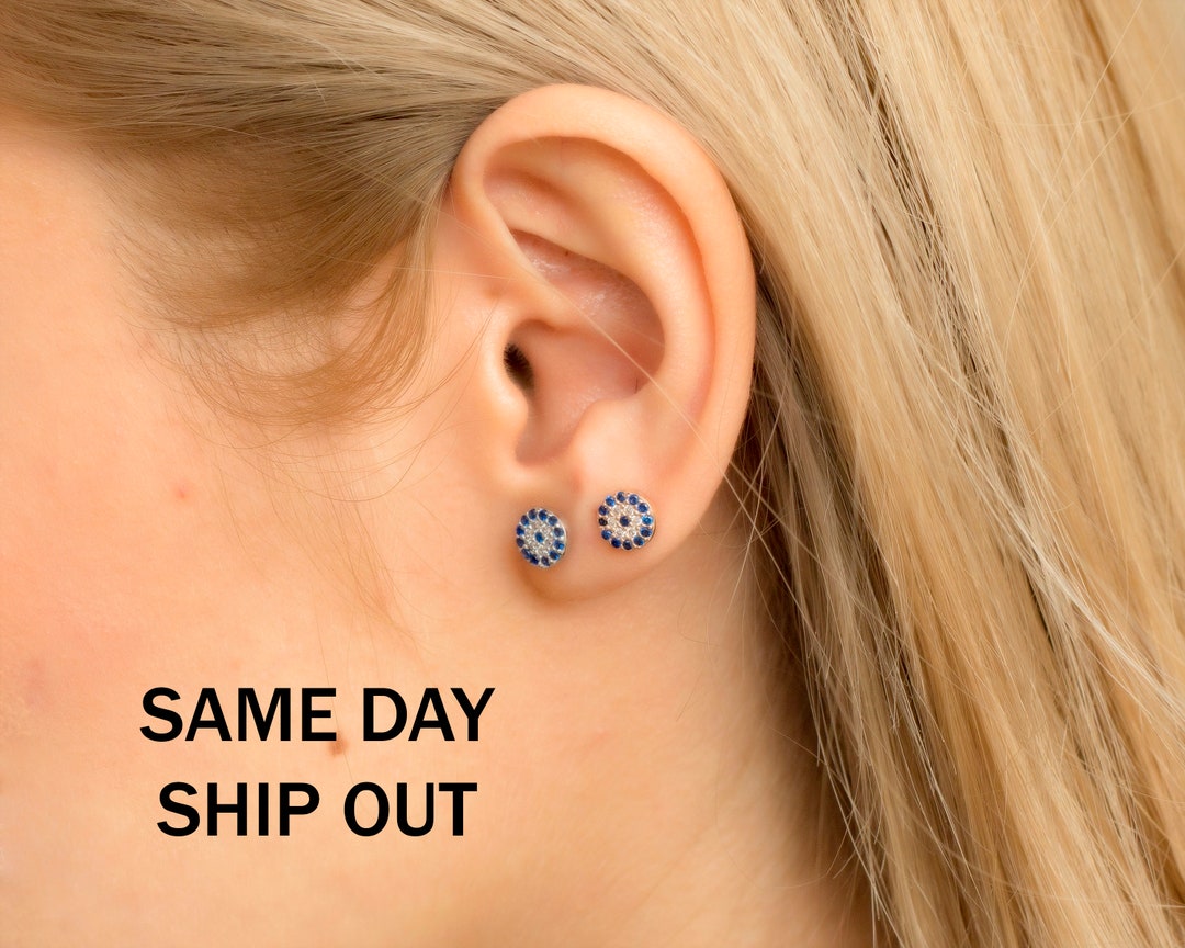 Evil Eye Earrings Evil Eye Stud Earrings Gold Evil Eye Evil - Etsy