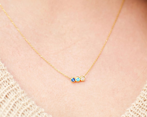 Family Birthstone Necklace Birthstone Necklace Mothers Day Gift