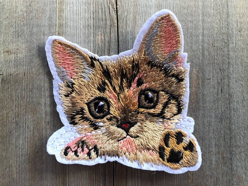 Kitten Iron on Patch Cat Iron on Patch Kitten Patch Cat Patch Etsy UK