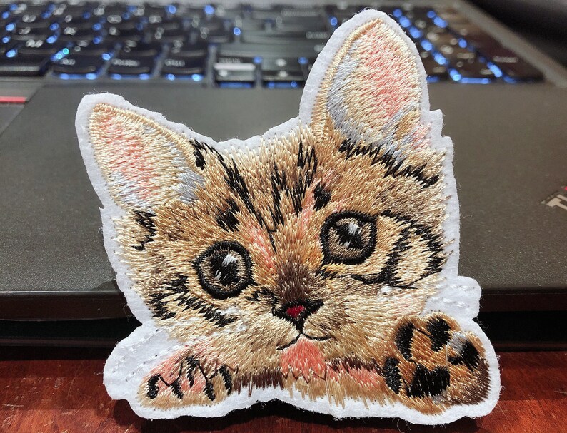 Kitten Iron on Patch Cat Iron on Patch Kitten Patch Cat Patch Etsy