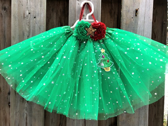 Festive Christmas Tree Tutu Dress