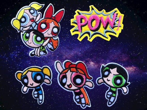 Powerpuff Girls FACES Iron On Patch Sew On transfer The Power puff Girls cartoon