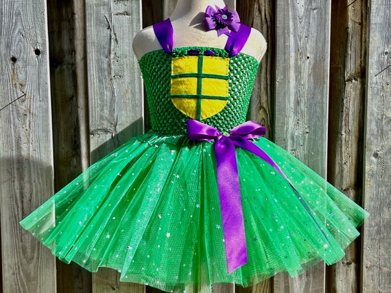 Turtle Tutu Dress Turtle Outfit Turtle Costume Turtles Dress Turtle  Halloween Costume-3 Pcs Set/4 Layers 
