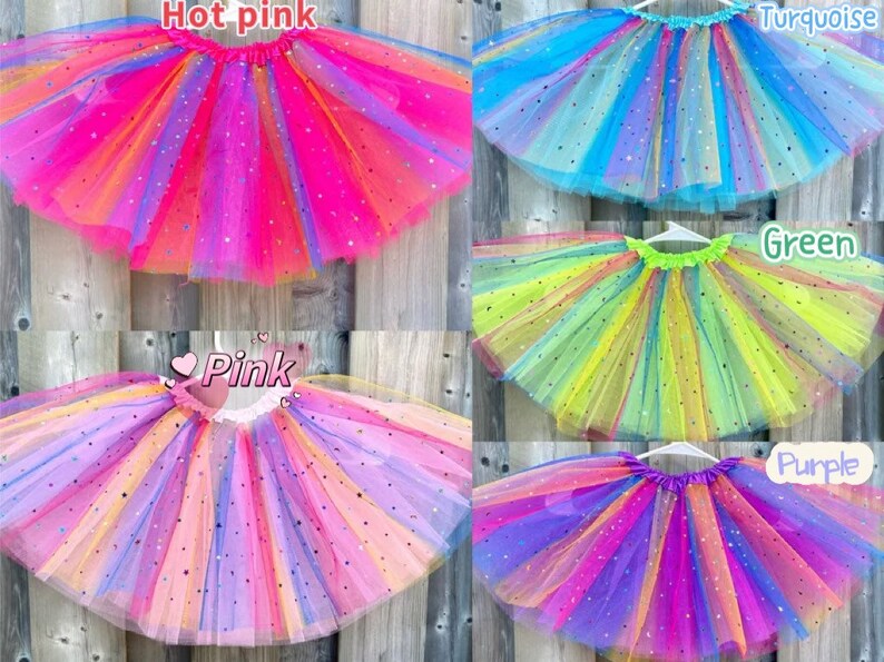 Rainbow tutu fairy tutu 4\/5 layer 16 COLORS-birthday tutu fairy costume easter tutu party tutu ballerina tutu princess tutu running tutu