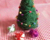Christmas Evergreen tree decoration toy xmas lights handmade waldorf wool gift presents miniature november elves winter ornament needle felt
