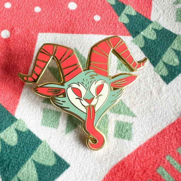 Krampus Hard Enamel Pin (with Snowflake Ornament Backer Card)