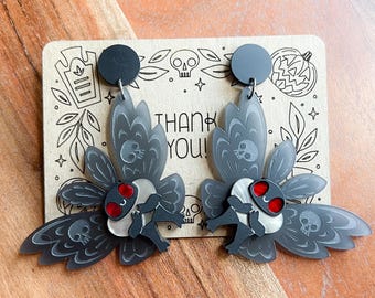 Mothman gelaagde acryloorbellen of ketting