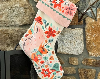 Forest Friends Velveteen Holiday Stocking