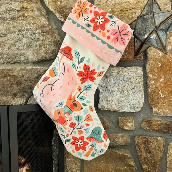 Forest Friends Velveteen Holiday Stocking