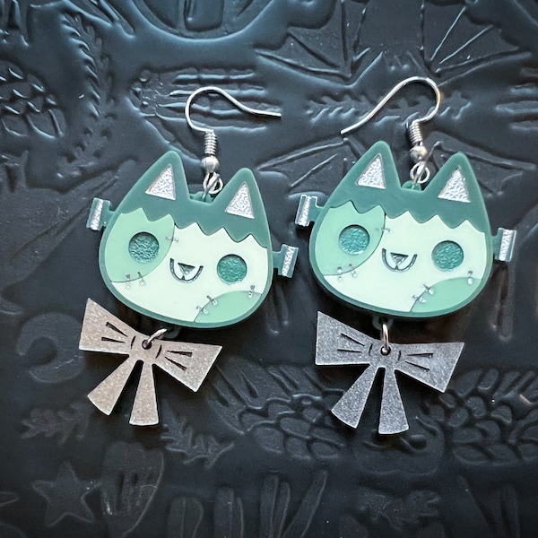 FrankenKitty Monster Layered Acrylic Earrings