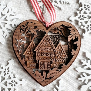 Gingerbread Walnut Salem Witch House Ornament