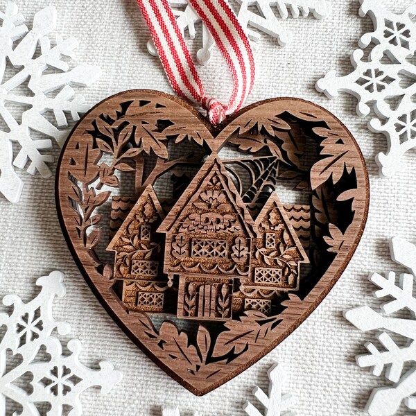 Gingerbread Walnut Salem Witch House Ornament