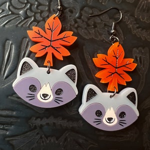 Fall Raccoon Earrings