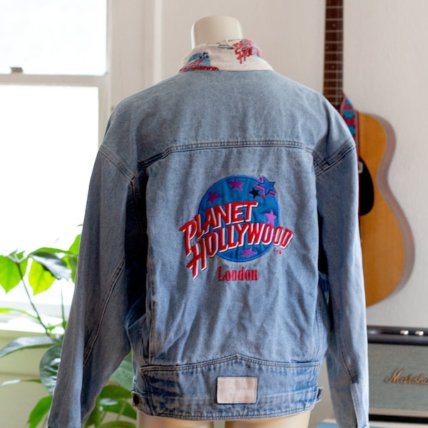 Vintage Jean Jacket - Planet Hollywood London - 1990s - Trucker Jacket