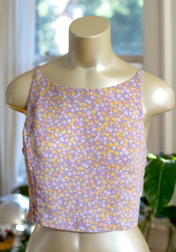 Vintage 1990s Floral Crop Top - image 1