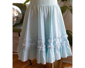 Vintage Square Dancing Skirt - Light Blue Western Skirt