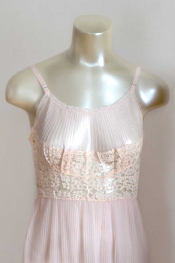 1960s Sheer Pink Nighty with Lace - Michelene Nigh