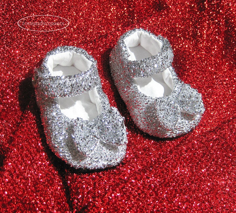 Silver shoes, baby shoes, shoes with bows, silver baby shoes, silver baby shower, baby Mary Jane, sparkly baby shoes, Cinderella shoes image 4