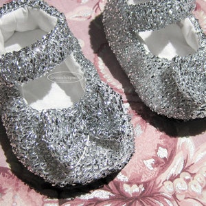 Silver shoes, baby shoes, shoes with bows, silver baby shoes, silver baby shower, baby Mary Jane, sparkly baby shoes, Cinderella shoes image 6