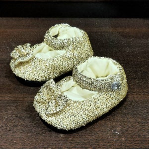 Silver shoes, baby shoes, shoes with bows, silver baby shoes, silver baby shower, baby Mary Jane, sparkly baby shoes, Cinderella shoes GOLD Shoes