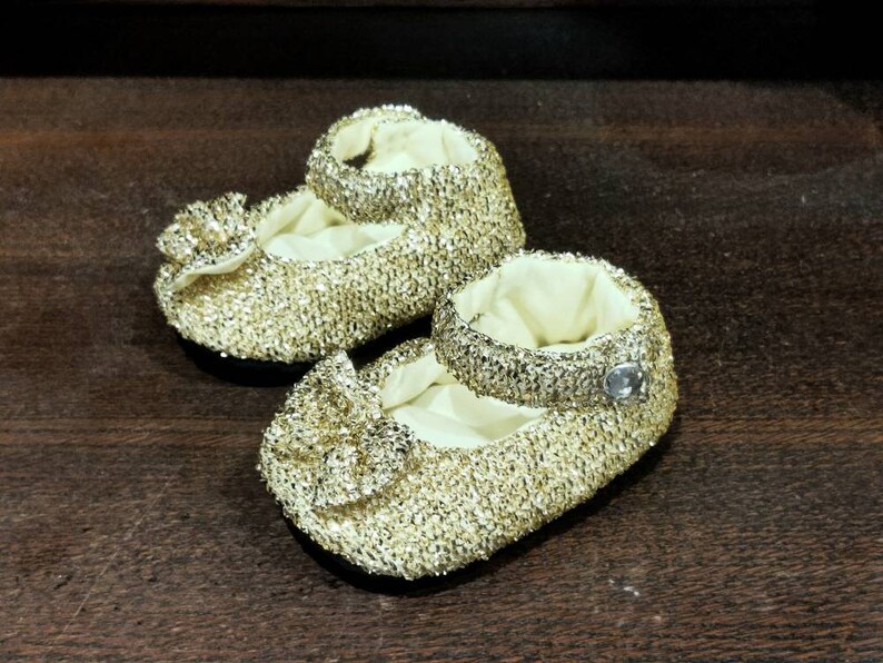 Silver shoes, baby shoes, shoes with bows, silver baby shoes, silver baby shower, baby Mary Jane, sparkly baby shoes, Cinderella shoes GOLD Shoes