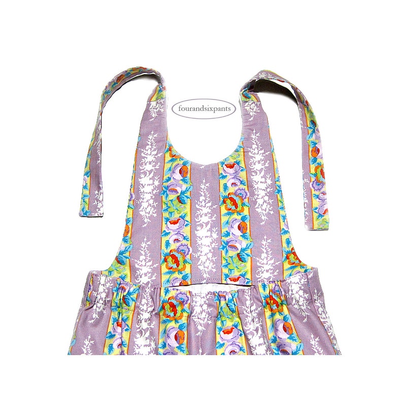 kids romper vintage look toddler girls outfit French vintage wallpaper floral Girl romper purple striped floral size 5 floral pants