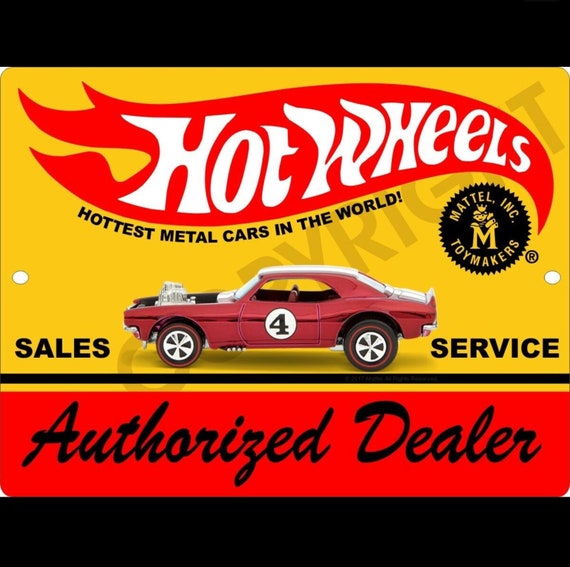 hot wheels metal sign