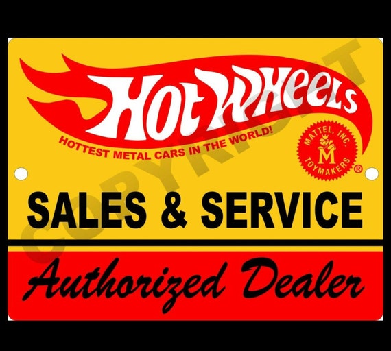 hot wheels metal sign