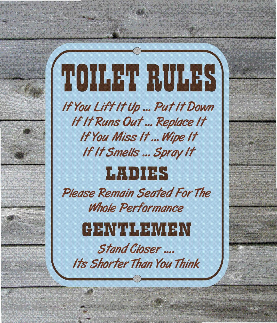 Vintage retro style Toilet Rules funny bathroom metal sign Etsy
