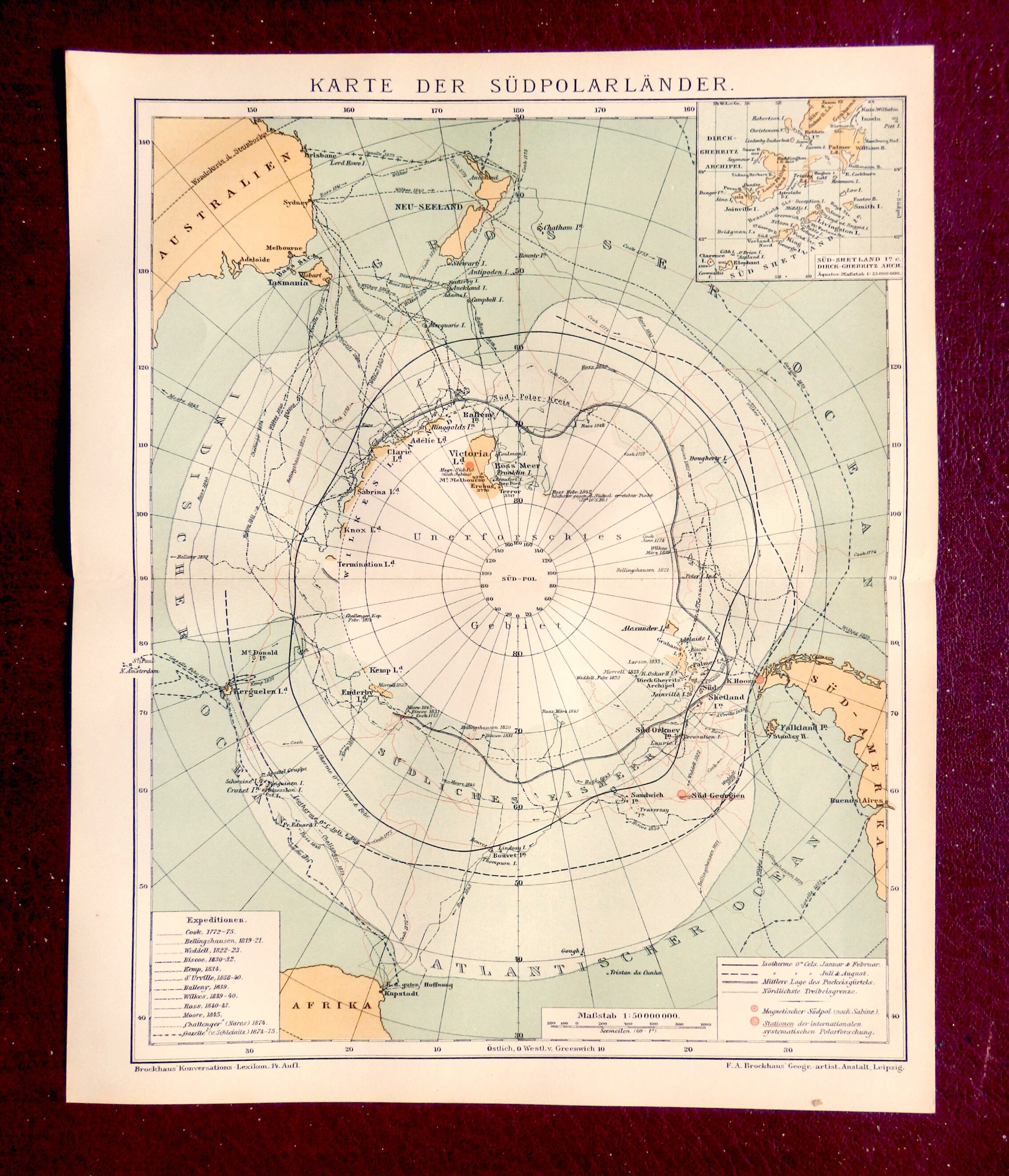SOUTH POLE.Antique print.1894.Map of South Pole.125 year old | Etsy
