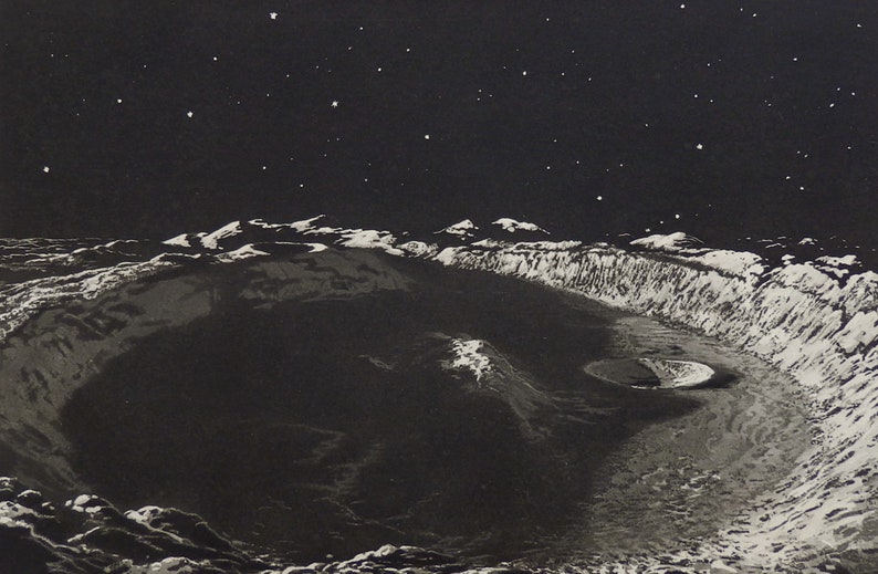 Astronomy..Antique print.1930/'s.A Sunrise in a Lunar Circus..Astronomy print12.1x9 ins or 31X23 cm.