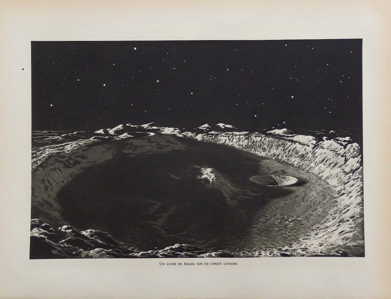 Astronomy..Antique print.1930/'s.A Sunrise in a Lunar Circus..Astronomy print12.1x9 ins or 31X23 cm.