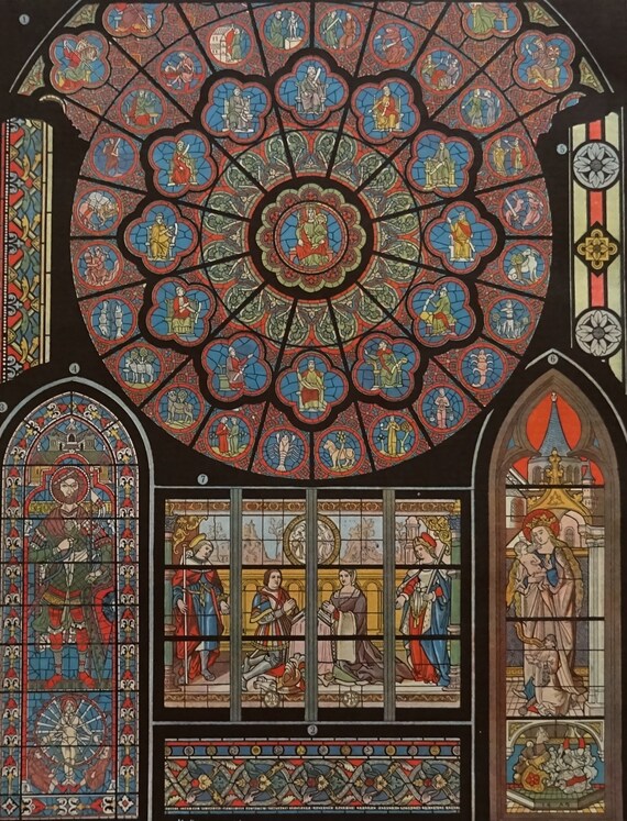 wetenschapper Missionaris kortademigheid Glas-in-loodramen van de kathedraal notre dame de Paris e.a. - Etsy België