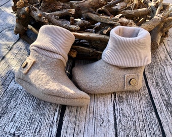 Babyschuhe Walk beige, Wolle