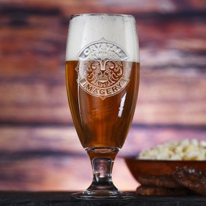 Custom Logo Engraved Water Goblets, Lager Chalice