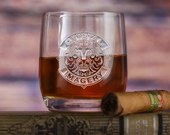Logo Engraved Whiskey Glass, Stolzle Crystal Weinland Glass