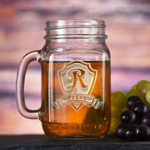 Engraved Mason Jar Mugs / Country Wedding Gift / Bridesmaid Best Friend Gift