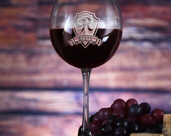 Copa de vino tinto, copas de vino tinto personalizadas con globo grabado, copa de vino personalizada, copa de vino tinto personalizada