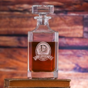 Custom Engraved Square Whiskey Decanter